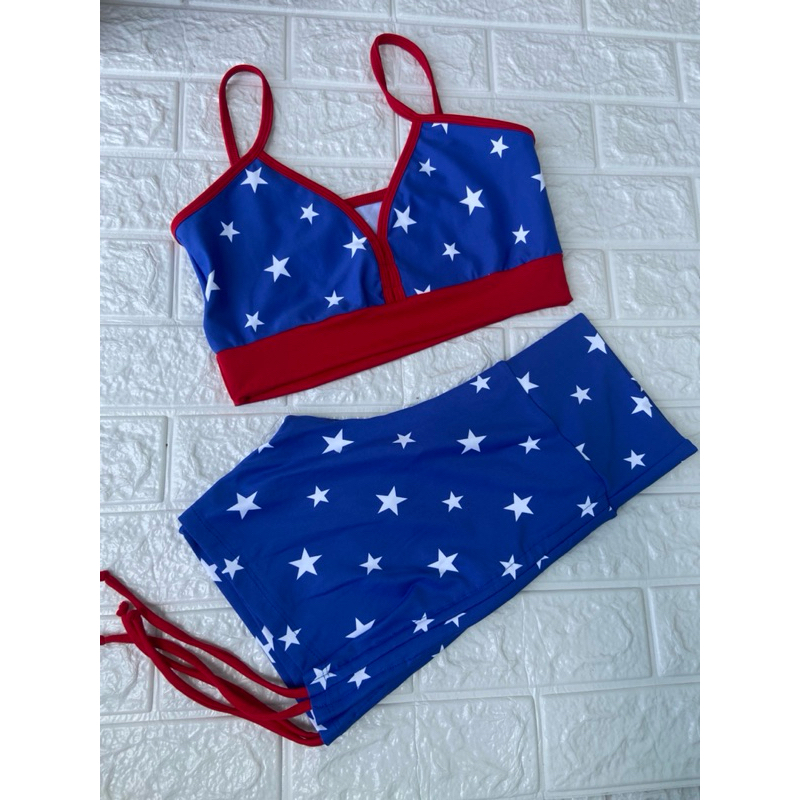 Conjunto mulher maravilha fitness Top , Short ou Calça Avulso poliamida fitness ( Peças vendidas separadamente)