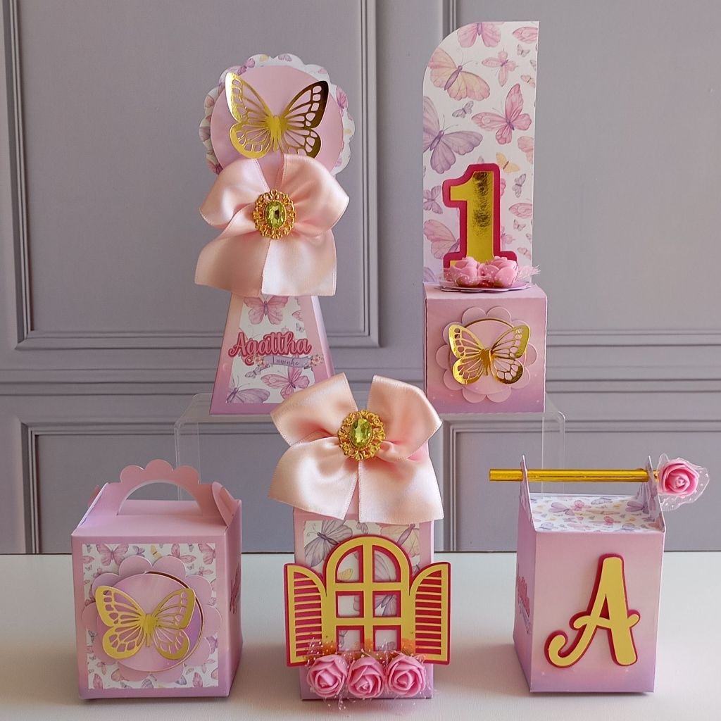 KIT caixas personalizada JARDIM DAS BORBOLETAS  (LUXO) Aniversário BORBOLETAS | lembrancinha BORBOLETA| decoração