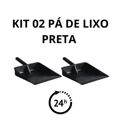 Kit com 2 Pá de Lixo Preta Zugo Utilidades Domésticas