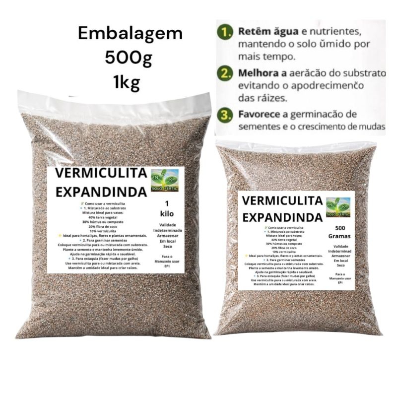 Vermiculita Expandida para Plantas e Mudas Substrato para Germinação Retém Umidade e Melhora o Solo em Oferta na Shopee