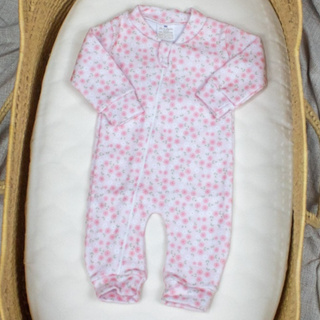 Macacão Soft Bebê Menina Peluciado Margaridas Quente Pijama Infantil Manga Longa Zíper em Oferta na Shopee