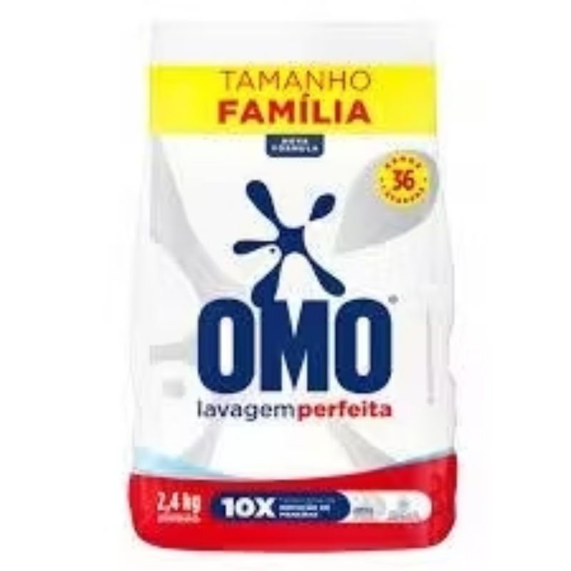 OMO Lavagem Perfeita 2,4kg Sabão em Pó Original Promoção Frete Grátis Pacote com 2,4kg