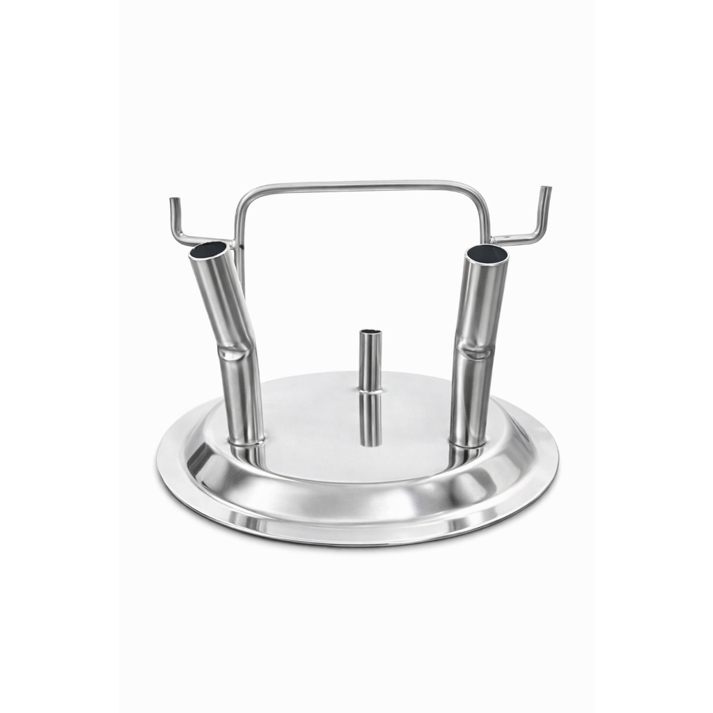 Tampa Do Tarro Inox Cega 3 Furos - 1 Vacuo E 2 Leite 3 Saidas