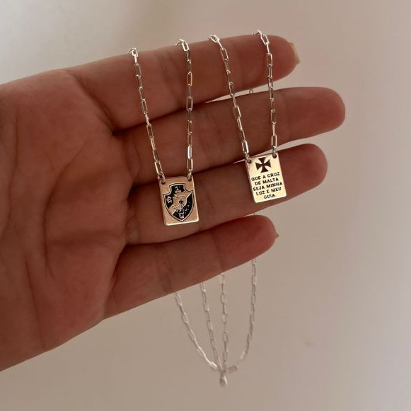 Escapulário Vasco / Cruz de Malta em Prata 925