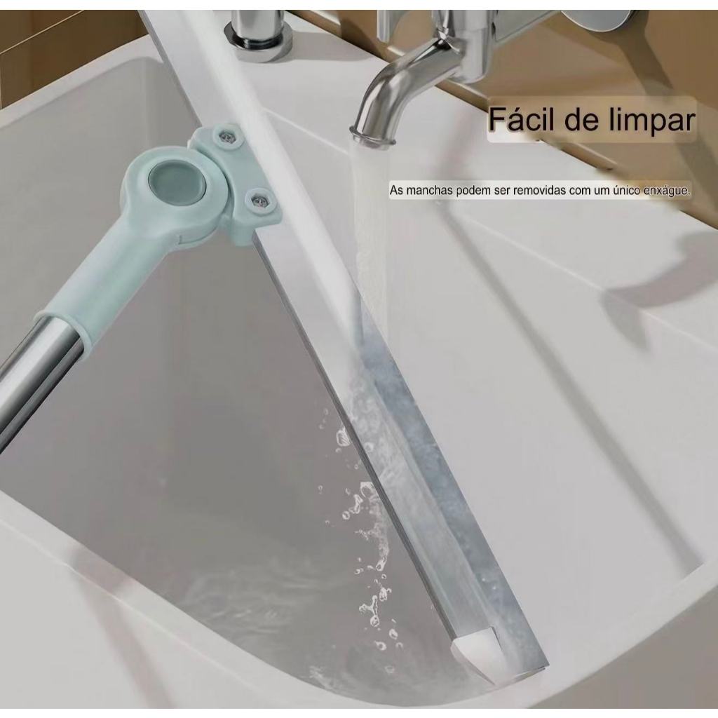 Rodo de Silicone Para Limpeza de Piso Vidros Com Gancho Secos e Molhados Uso Duplo Vassoura Mágica