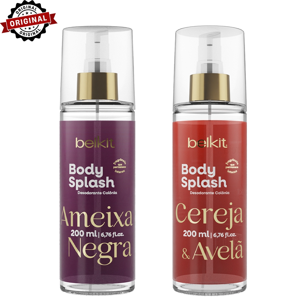 Kit 2 Body Splash Ameixa Negra, Maracujá ou Cereja 200ml BELKIT Alta Projeção e Fixação em Oferta na Shopee