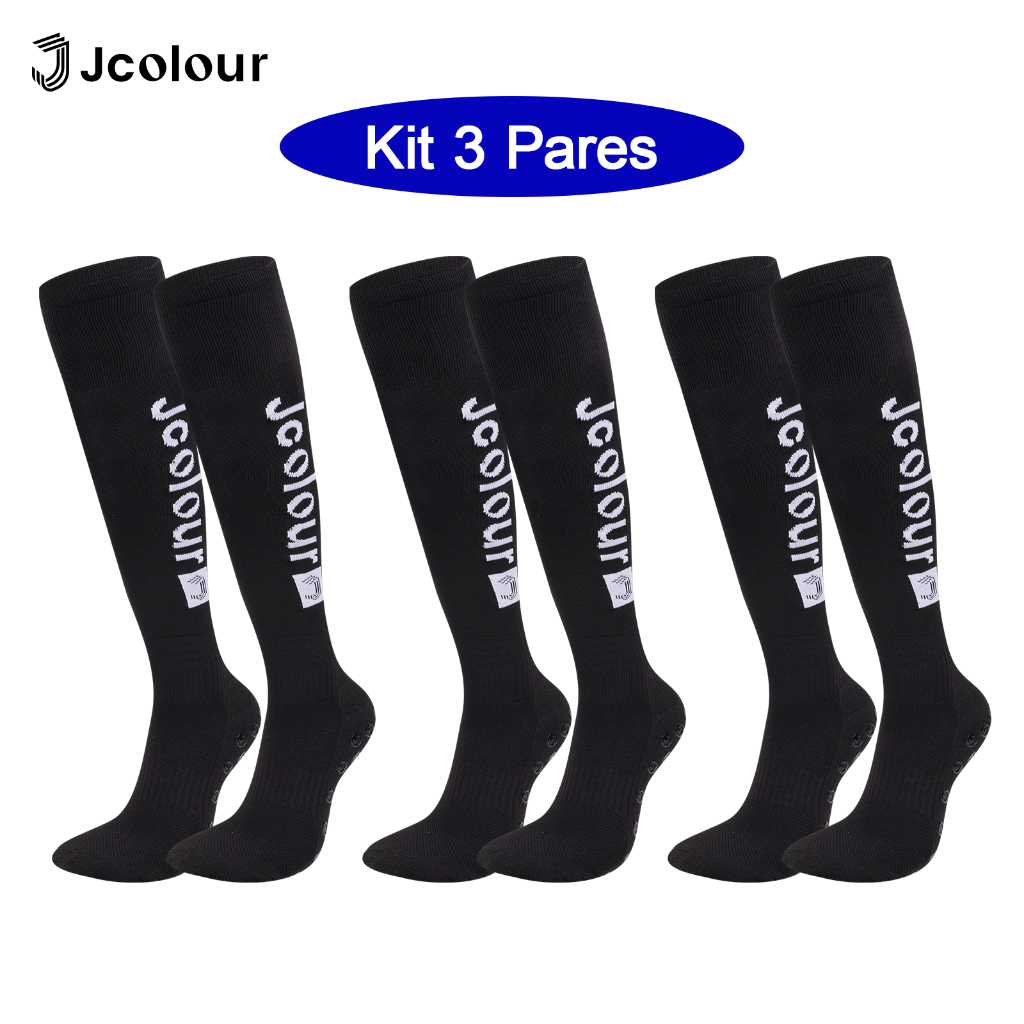 Kit 3 Meião De Futebol Masculino Longas Toalha De Fundo Antiderrapante Esportiva Respirável em Oferta na Shopee