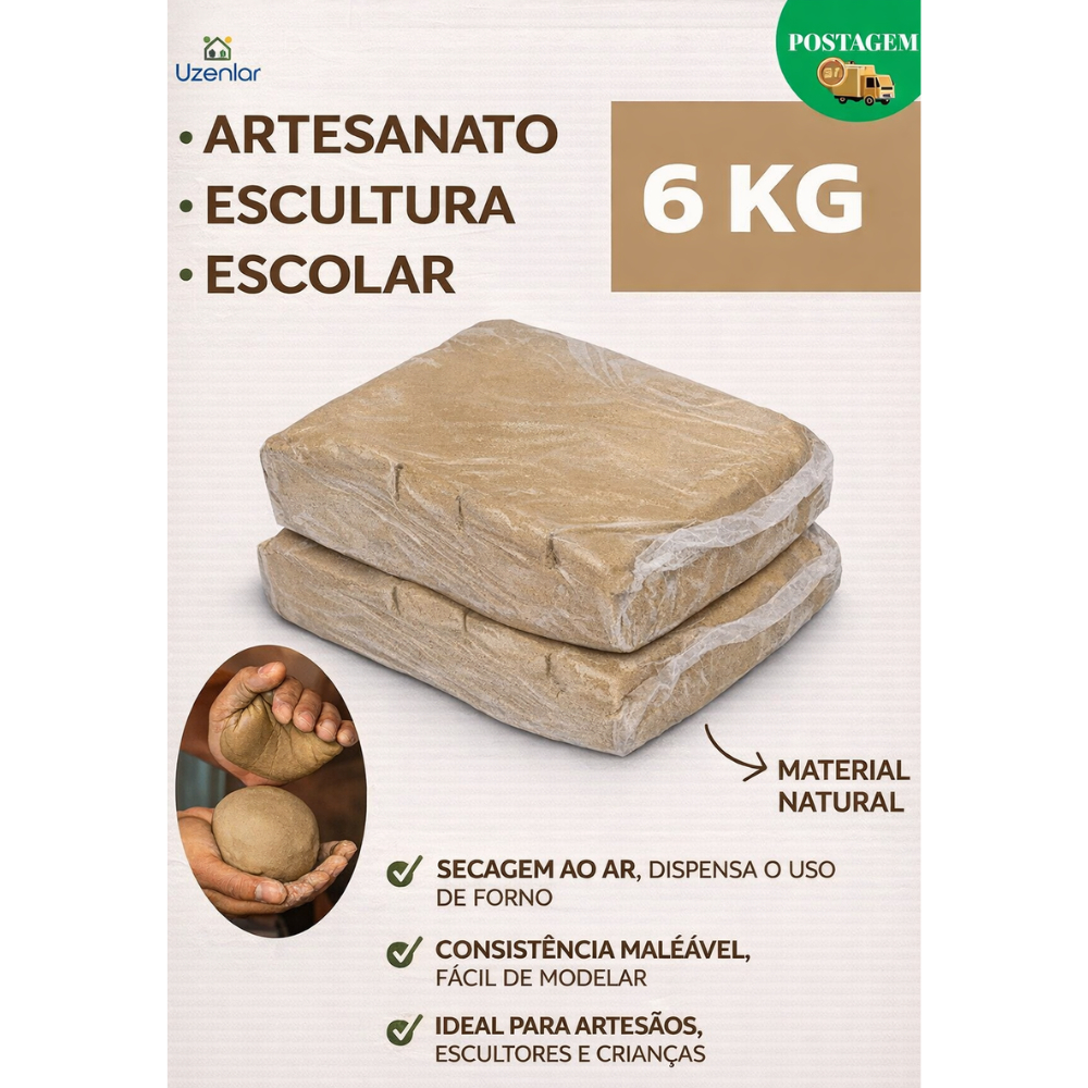 Argila para Artesanato Natural Argila Marrom para Modelagem Escolar Argila Fria Artesanato em Oferta na Shopee