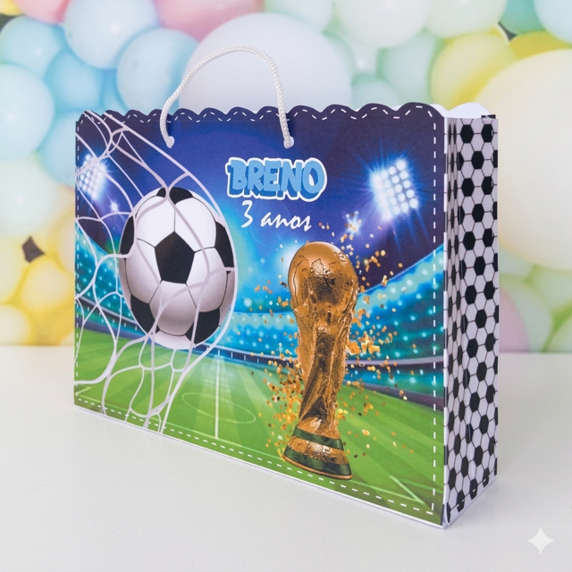 Sacolinha Personalizada Futebol Copa do Mundo Brasil Lembrancinha Festa Infantil  Sacola Aniversário