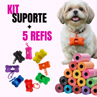 Kit Porta Refil + Saquinho Cata Caca Higiênico Cão Cachorro Saco de Passeio para Coleta de Fezes em Oferta na Shopee