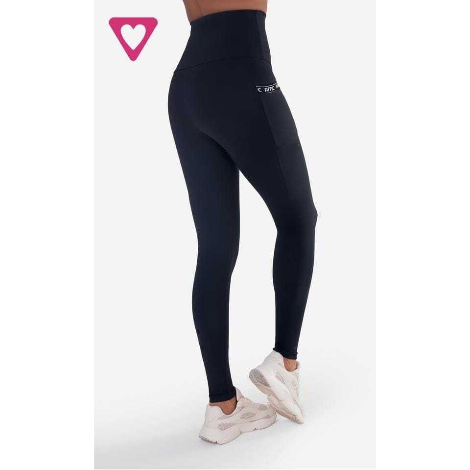 Calça Legging Feminina Com Bolso Fitness Academia Cintura Alta Zero Transparência