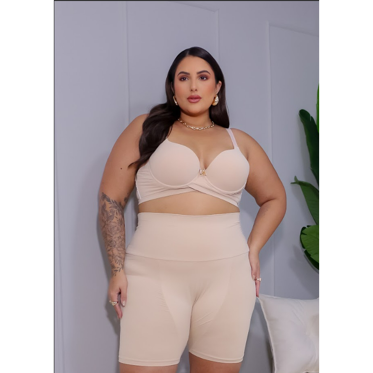 Shorts Íntimo Confy Nica Brasil Champanhe Forro Completo Algodão | Evita Atrito Coxas | Usar Saia e Vestido | P ao G1