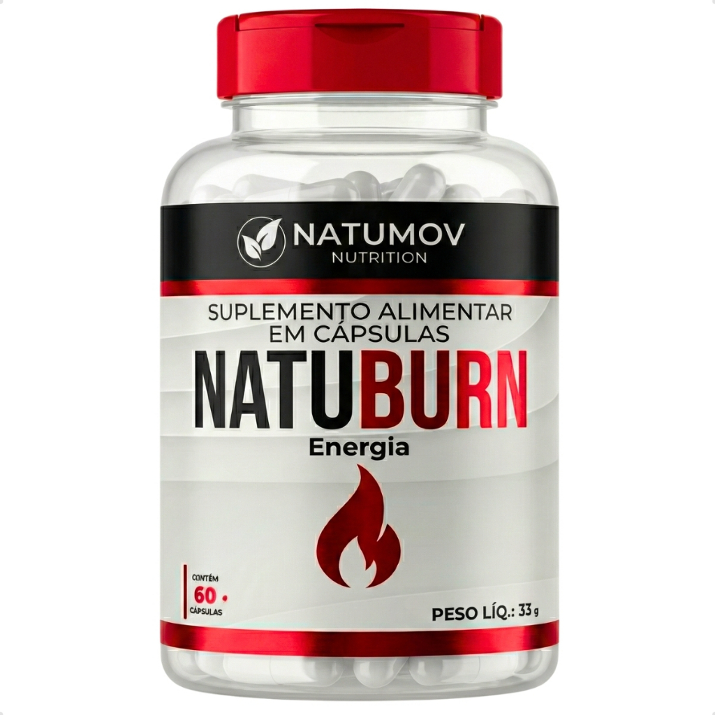 Termogenico Natural Inibidor com Cafeina Cromo Guarana em Pó | Natuburn 60 caps por Pote 🔥