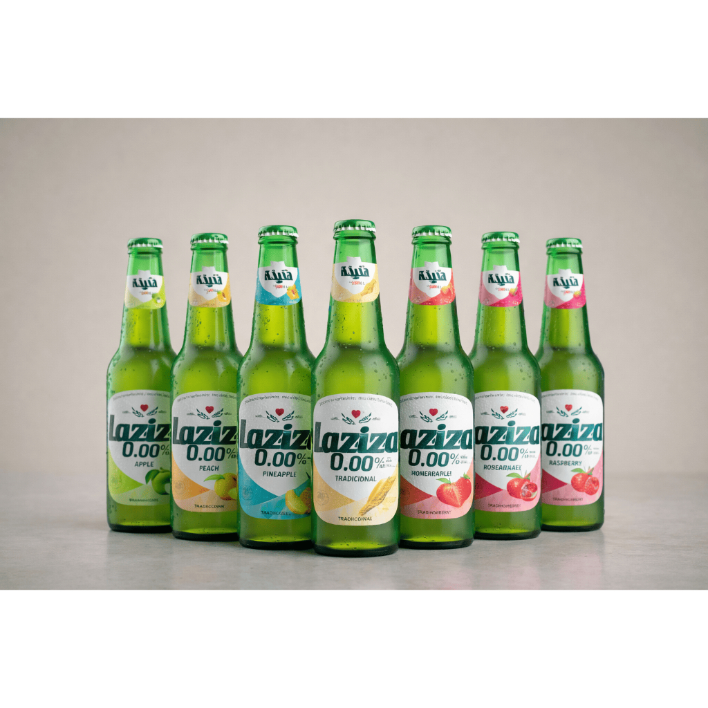 Cerveja Laziza 0,0% Sem Álcool Garrafa 300ml Tradicional,Maçã,Romã,Morango,Framboesa,Pêssego,Abacaxi em Oferta na Shopee