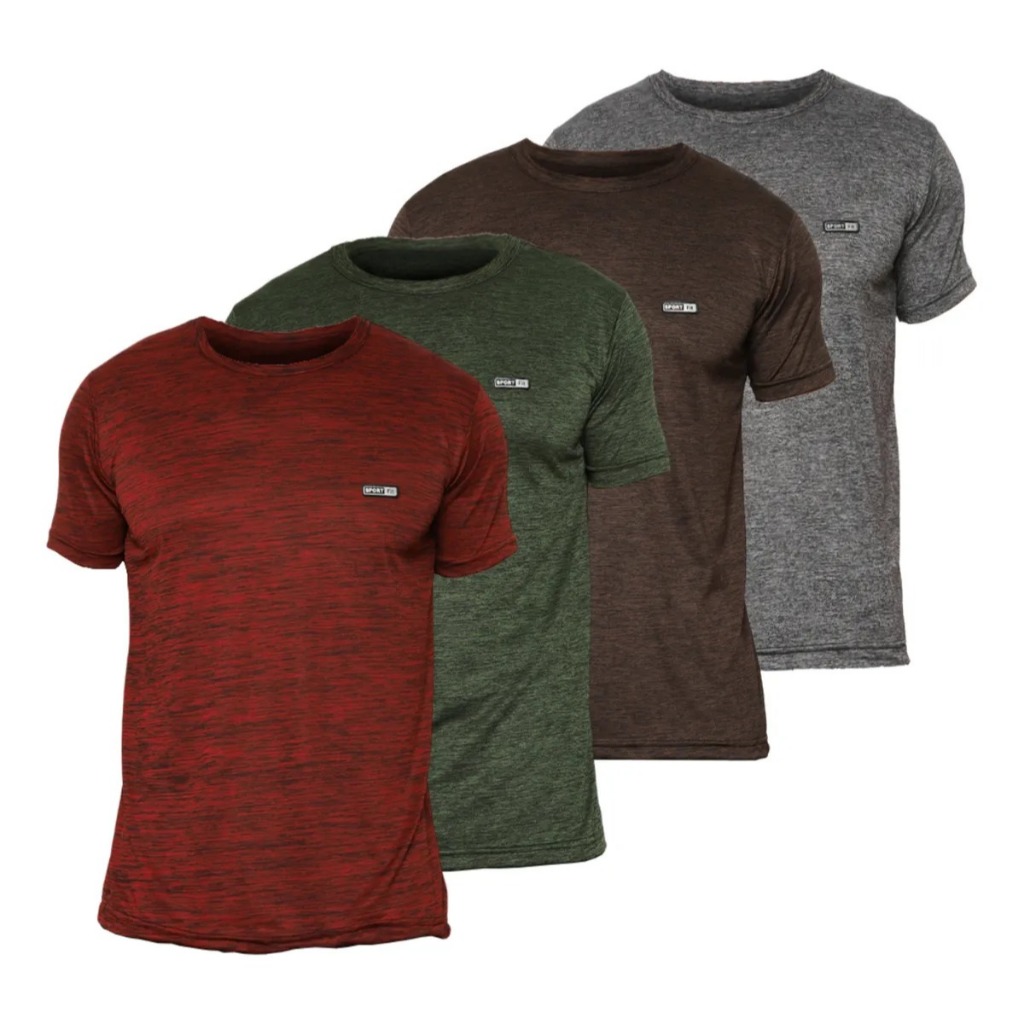 Kit 4 Camisa Masculina Dry Fit Elastano Confortável Não Amassa Malha Fria Academia Treino Pronta Entrega