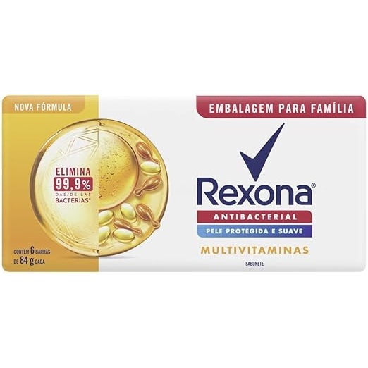 kit 2 Rexona Sabonete Em Barra Multivitaminas 84G 6 Barras cada promoção
