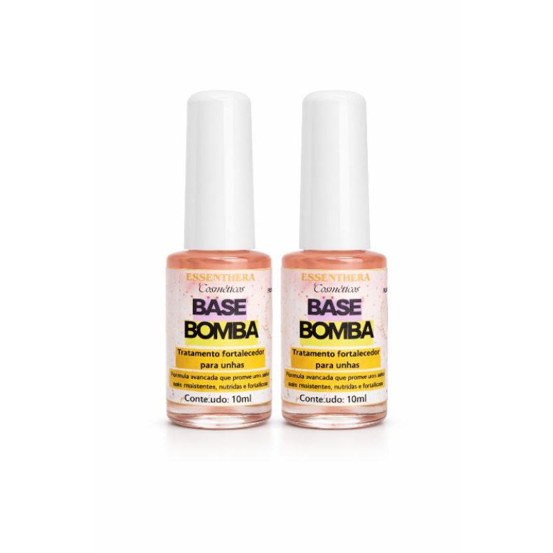 kit com 2 Base Fortalecedor de Unhas Fracas e Quebradiças 10ml  Crescimento Rápido