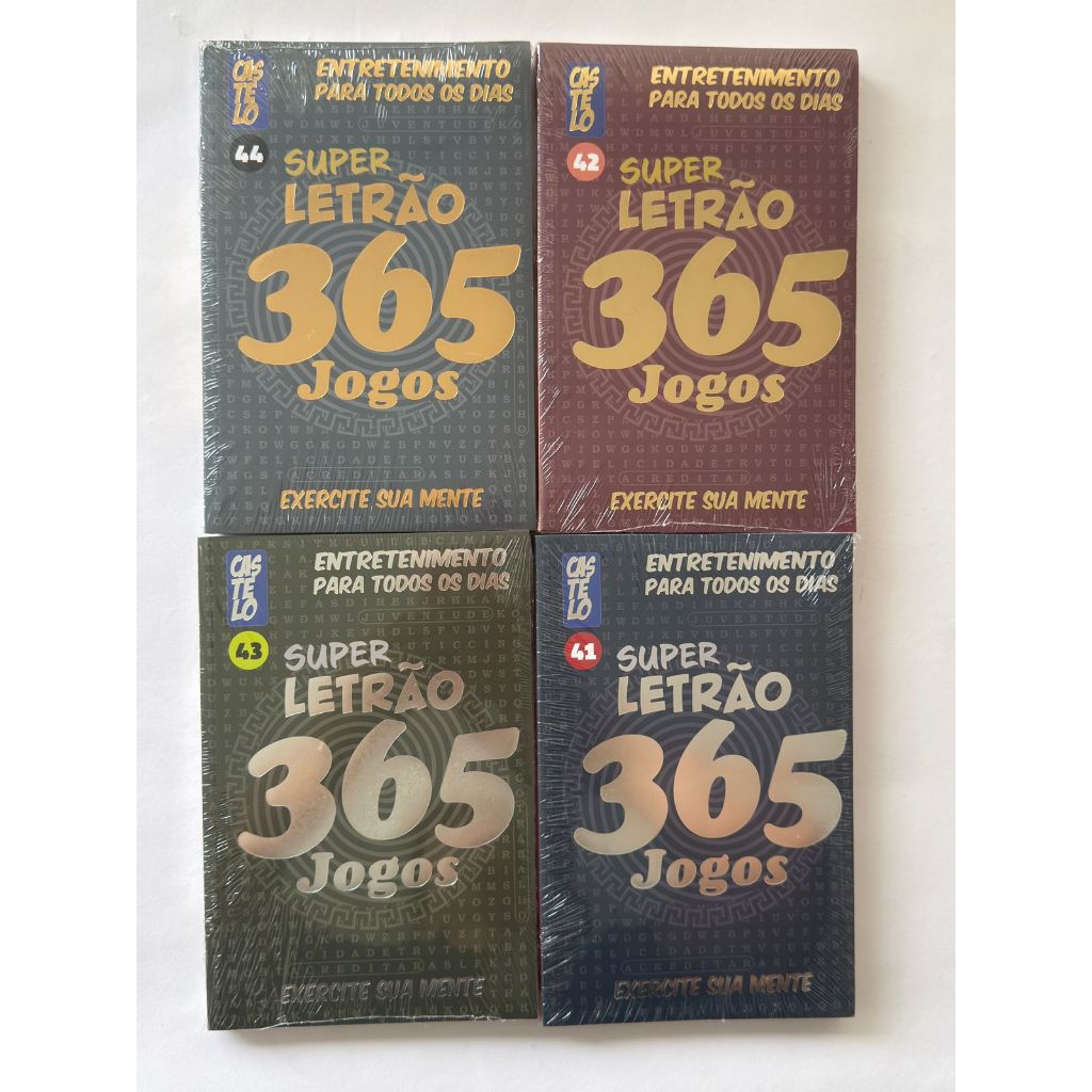 KIT COM 4 LIVROS PASSATEMPO 365 JOGOS LETRÃO