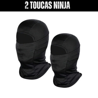 Kit 2 Touca Ninja Balaclava Toca UV+50 Proteção Solar Térmica Motoqueiro Motoboy touca preta em Oferta na Shopee