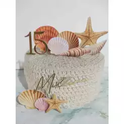 Topo de Bolo Conchas - Fundo do Mar - Aniversário