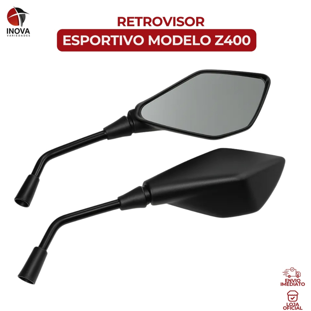 Par De Retrovisores Moto Z400 Esportivo Universal Padrão Honda em Oferta na Shopee