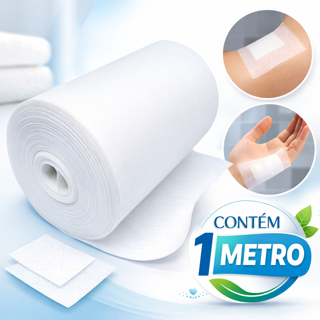 Curativo Adesivo 10cm x 1mt tipo hypafix curafix | Fita Fixação Curativo Cateter Pele Sensível