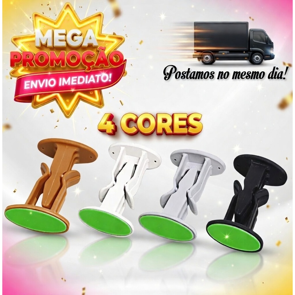 KIT Trava de Porta Prendedor Fixador Adesivo Fácil Instalação Prático Parede Rodapé Janela Cores