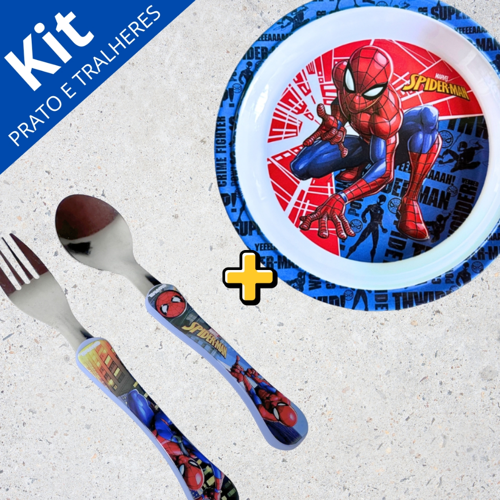 Kit Alimentação Infantil Homem Aranha Melamina BPA Free -- Segurança e Diversão nas Refeições