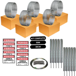Concertina 30cm + kit instalação Completo 50 metros