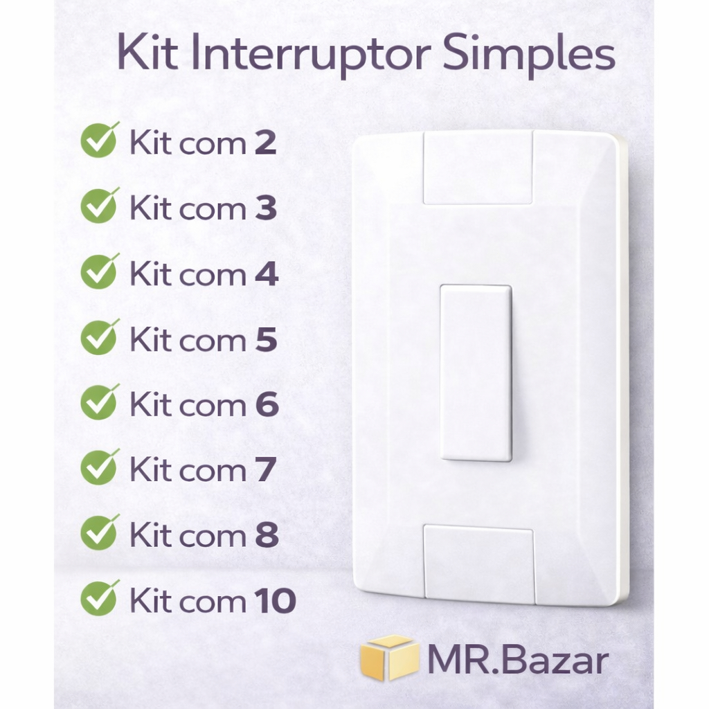 KIT INTERRUPTOR SIMPLES TRAMONTINA PLACA 4x2 ARIA. em Oferta na Shopee
