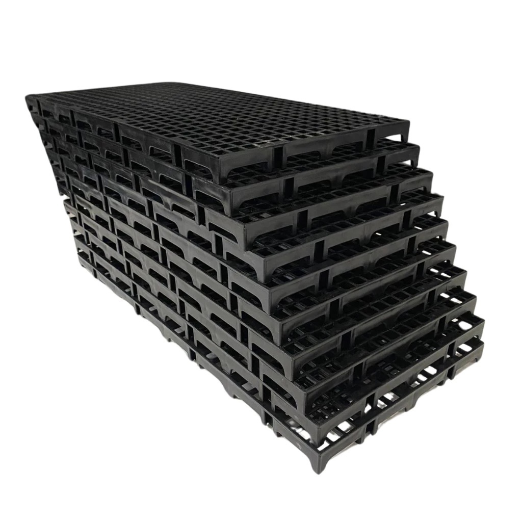 10 pçs Pallet Estrado Plastico Preto 25x50x2,5cm Piso Plástico– Resistente – Encaixe Modular