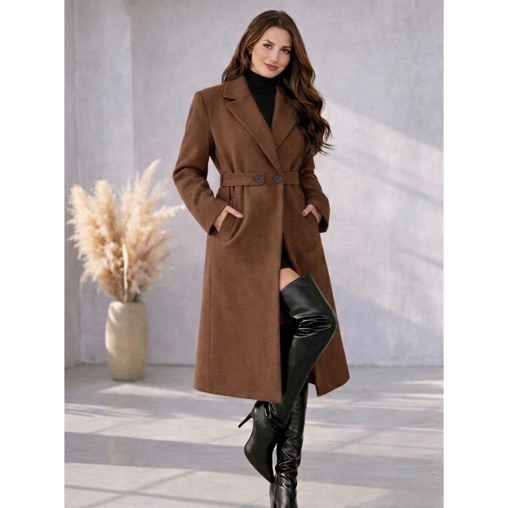 Casaco Sobretudo Feminino Preto Inverno Blazer Moda Com Bolsos Jaqueta De Frio De Manga Cumprida Para Mulh