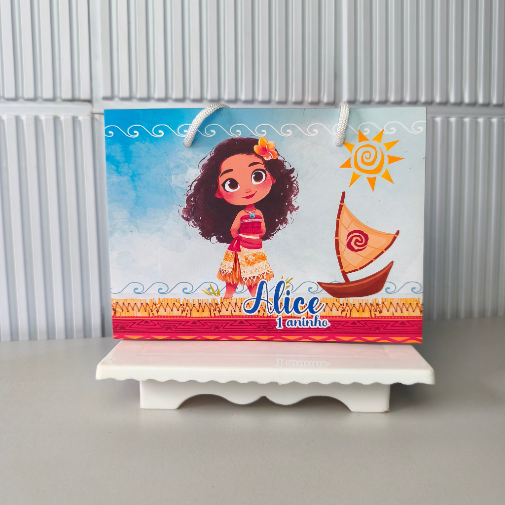 SACOLINHA PERSONALIZADA PEGUE E MONTE MOANA Lembrancinha Festa infantil sacolinha surpresa
