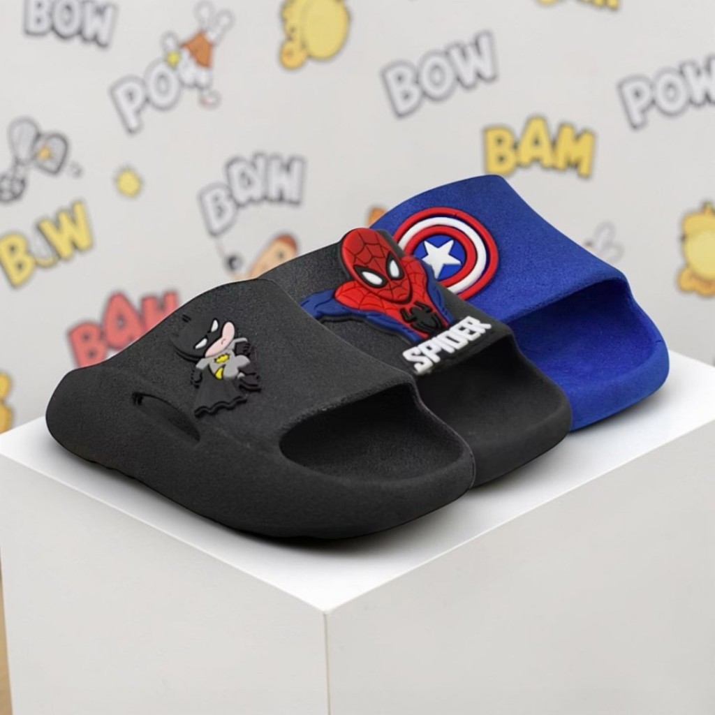 Chinelo Nuvem Infantil Menino Super-Herói Menino Flexível e Confortável