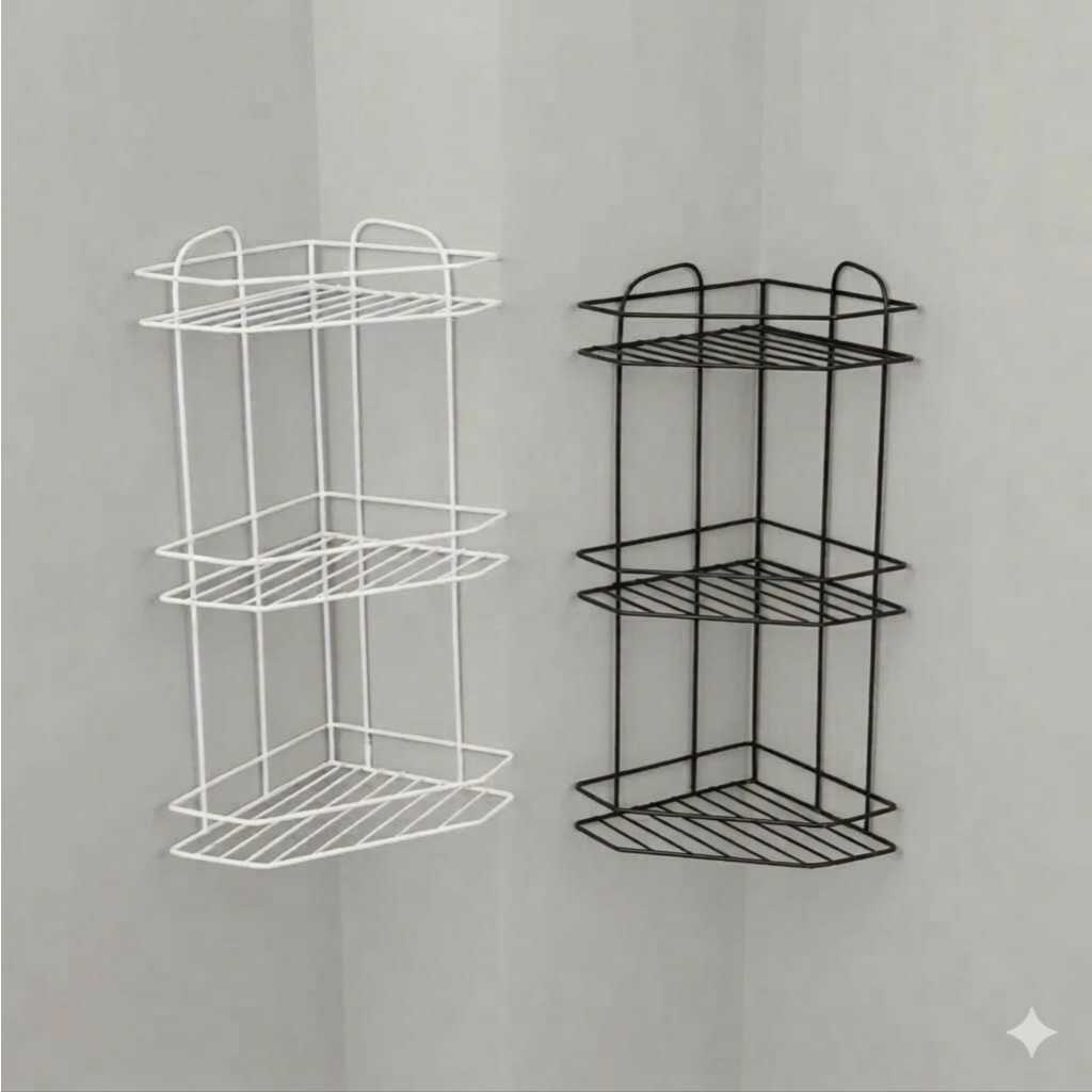 Porta Shampoo Prateleira Cantoneira Suporte Triplo para Organização de Banheiro