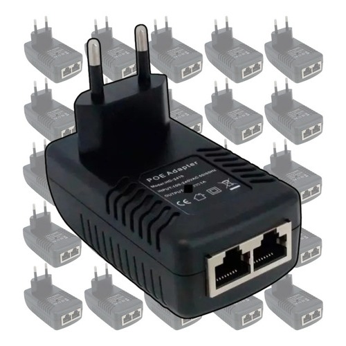 Kit 25 Fonte De Alimentação Poe Lan 24v 1a Conector Rj45 8p8c