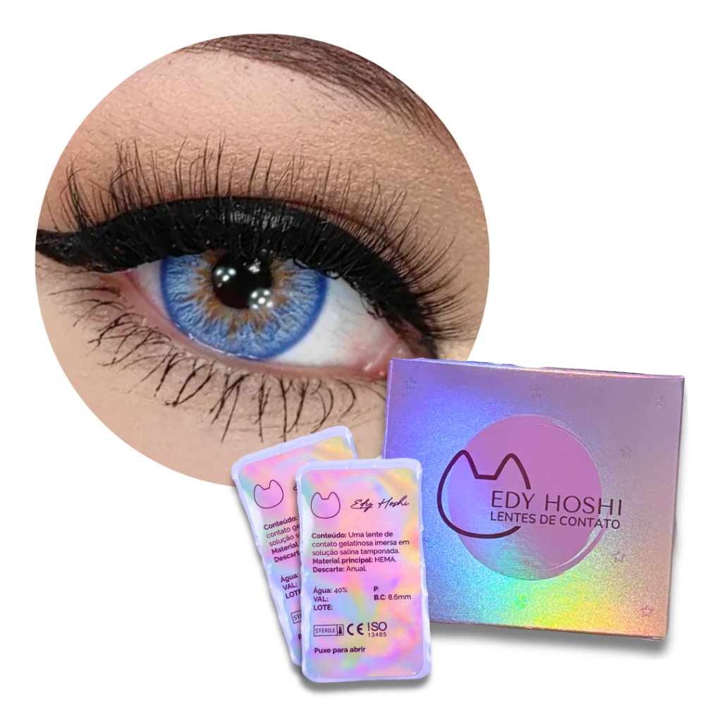 Lente de Contato Edy Hoshi Dinastia Blue com Pupila Reduzida - Par Anual