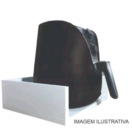 Nicho Suspenso para Air Fryer Branco Suporte Organizador Cozinha Prateleira Parede Porta Airfryer Microondas