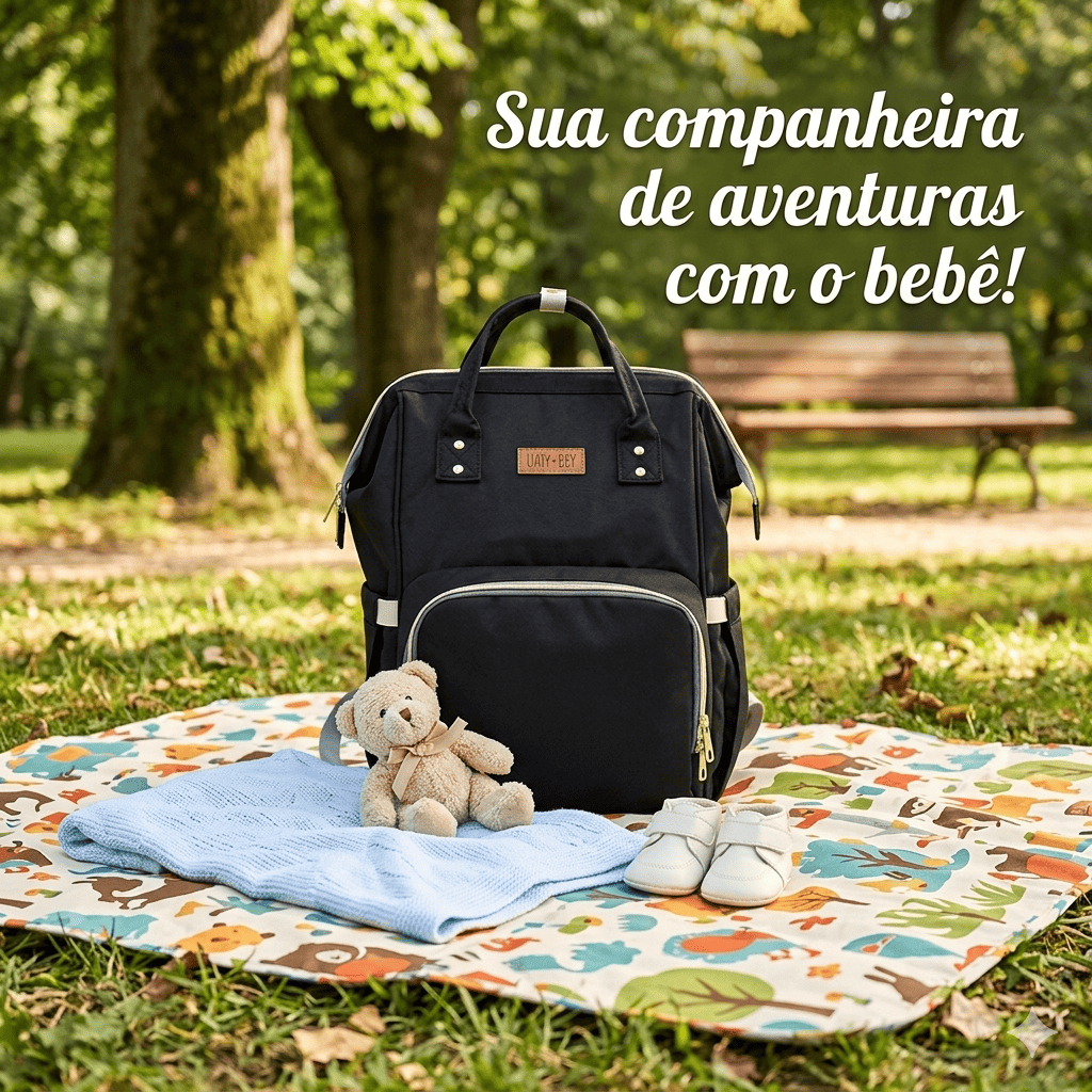 Mochila Maternidade Unik Baby Original Térmica Impermeável Luxo Grande Reforçada Saída  Maternidade