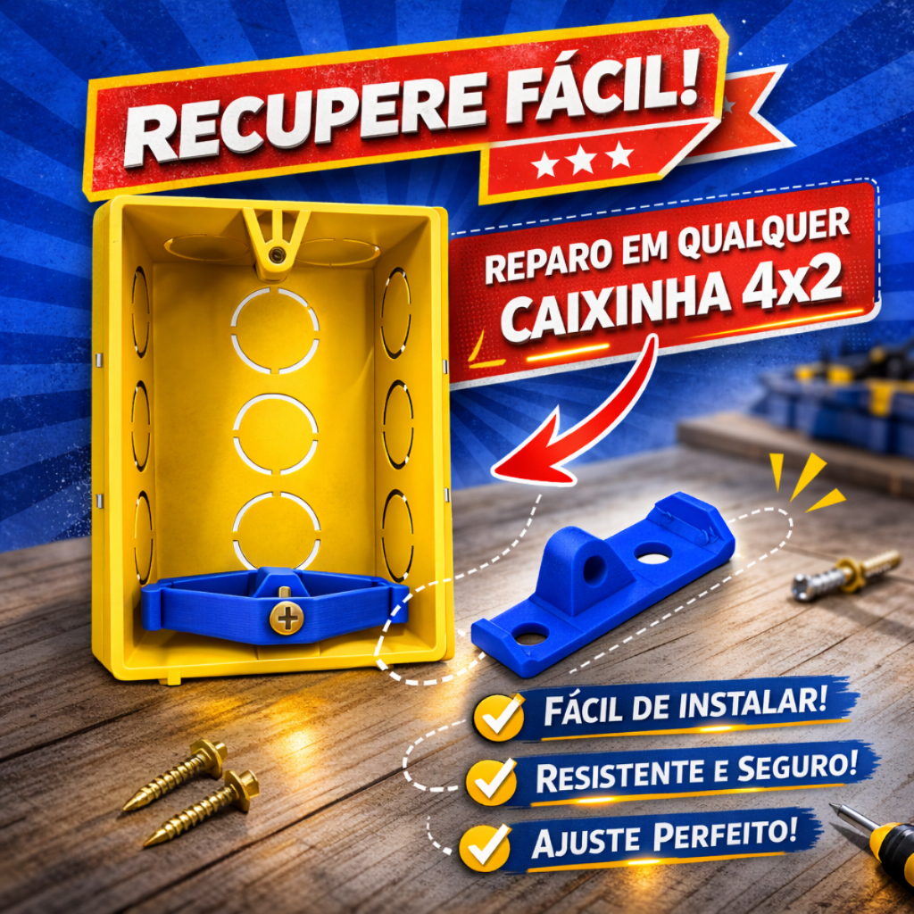 Kit 4 pcs Reparo Aba Quebrada Tomada Salva Caixa De Luz 4x2 Resistente Obra Caxinha Tomada Salva Aba