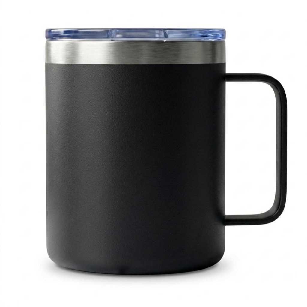 Caneca Térmica Inox 350ml com Tampa | Dupla Parede Mantém Gelado e Quente por Horas (Com Logo)