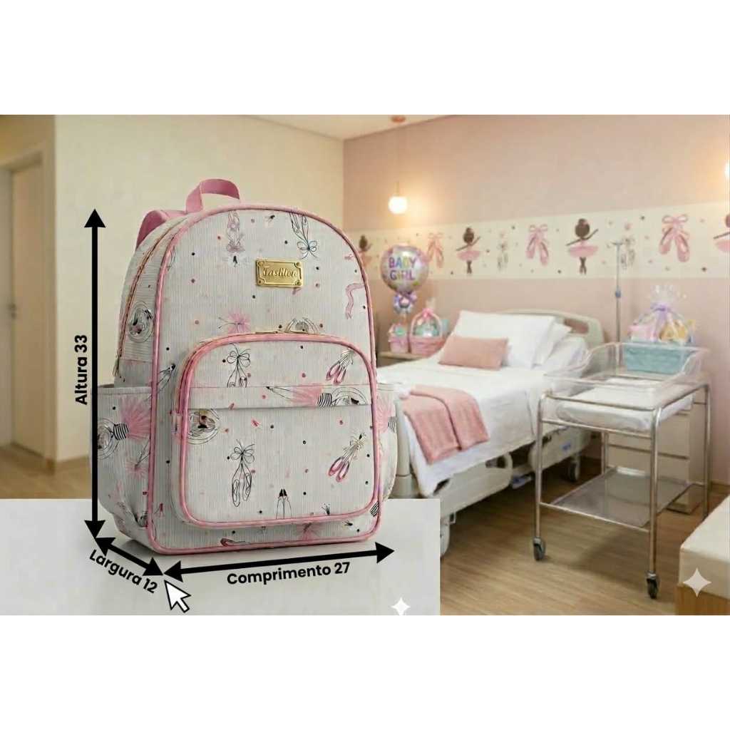 "Mochila Maternidade pa Minino e Minina Versatil, Perfeita ideal na Rotina da Escola, Creche e passeio a pronta Entrega.