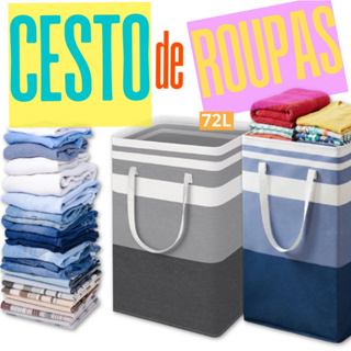 Cesto de Roupa Suja 72L Dobrável Retrátil Multiuso em Oferta na Shopee