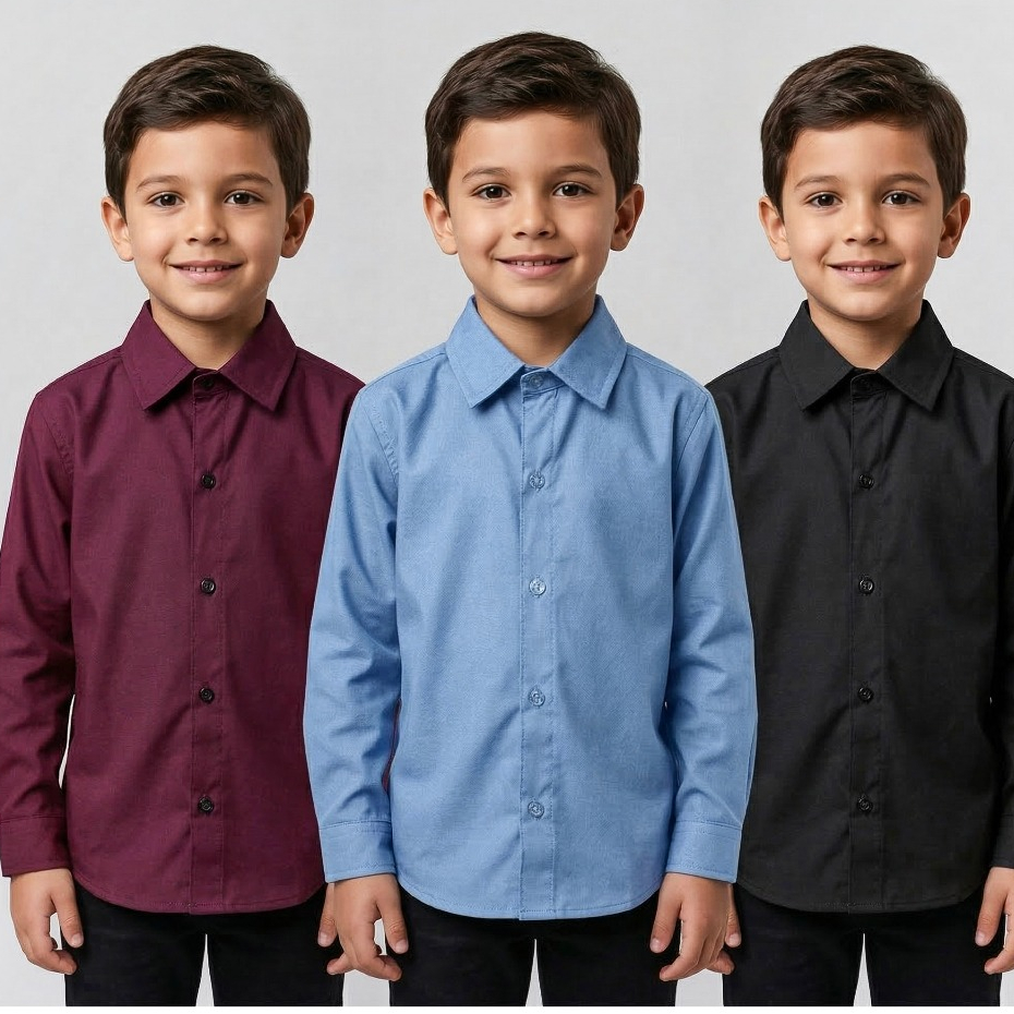 Camisa Social Infantil Menino Manga Longa Batizado Casamento