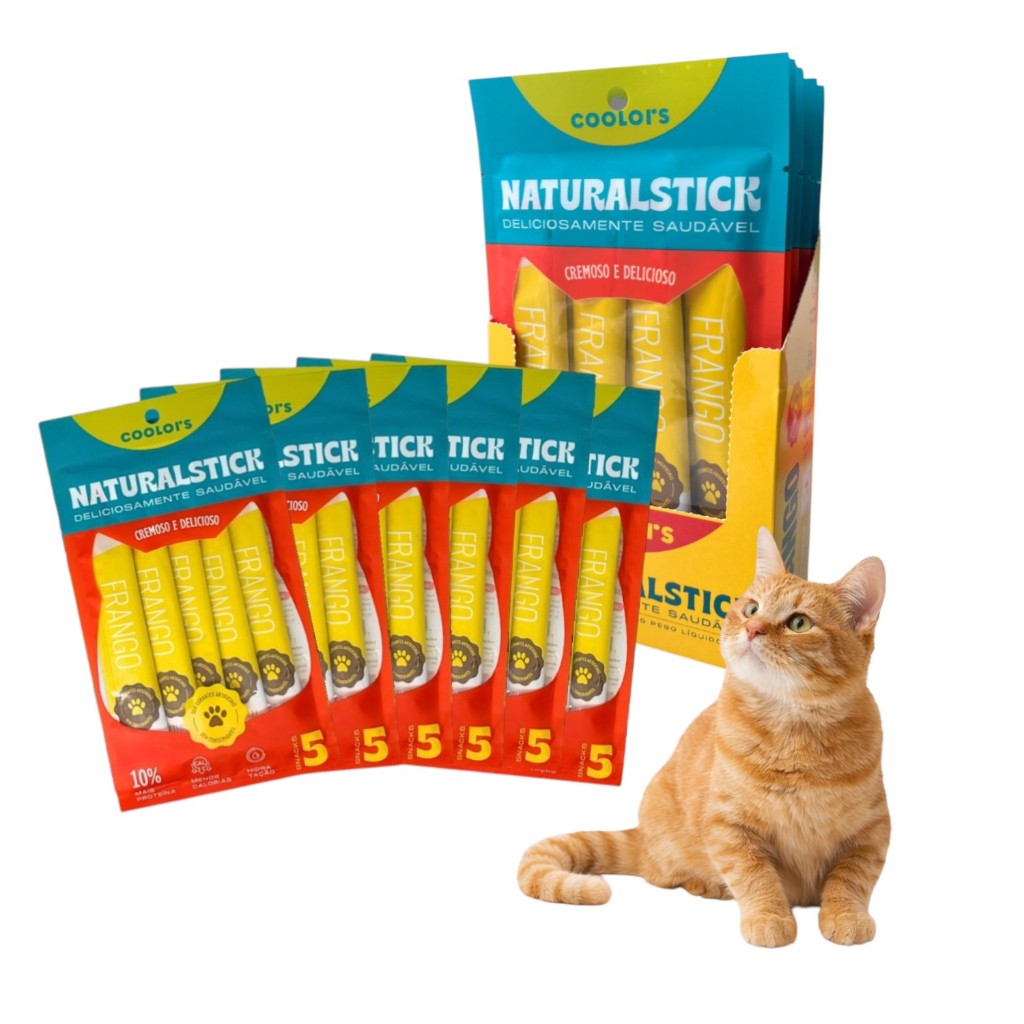 Sache Natural Stick Frango Gatos Display C/6 Cartela 5 Stick