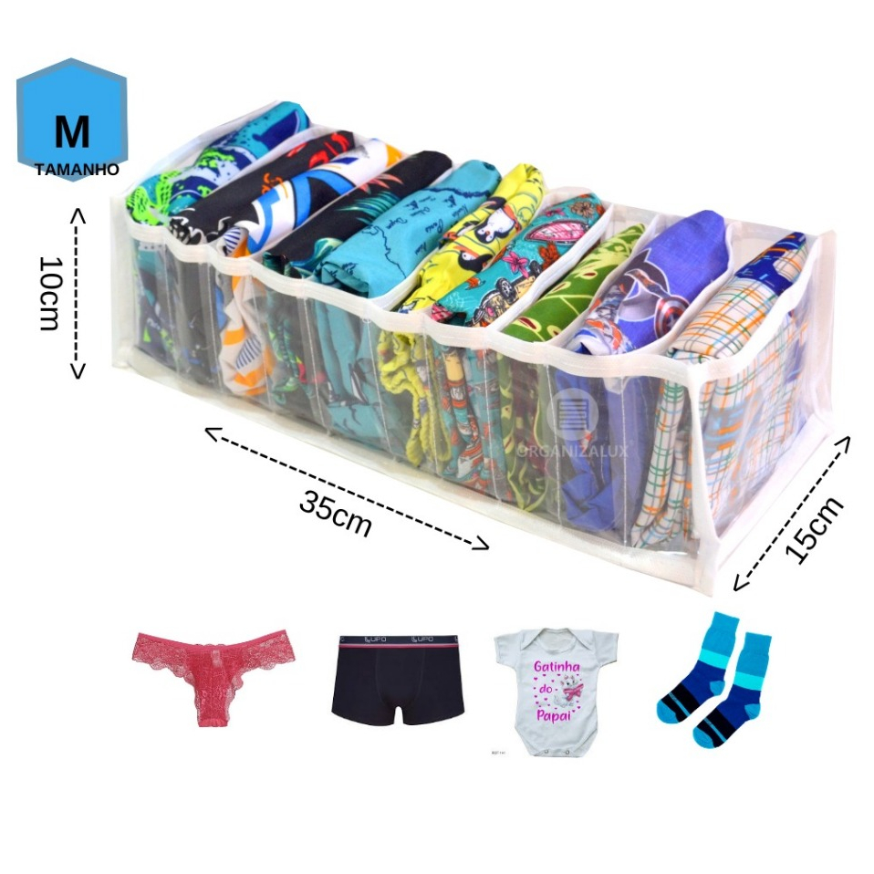 Colmeia organizadora de gavetas/Organizador de guarda roupa Escolha o seu Kit Economize – ORGANIZALUX