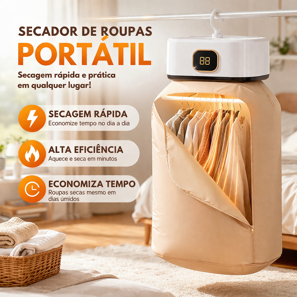 Secadora de Roupas Portátil Secador Roupa Suspenso Elétrico 110v 220v