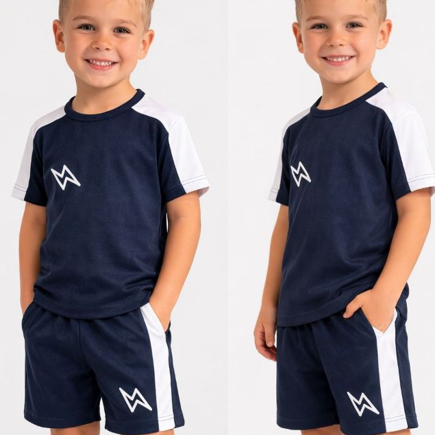 Conjunto Verão Infantil Masculino Camiseta e Shorts Estampado Moderno