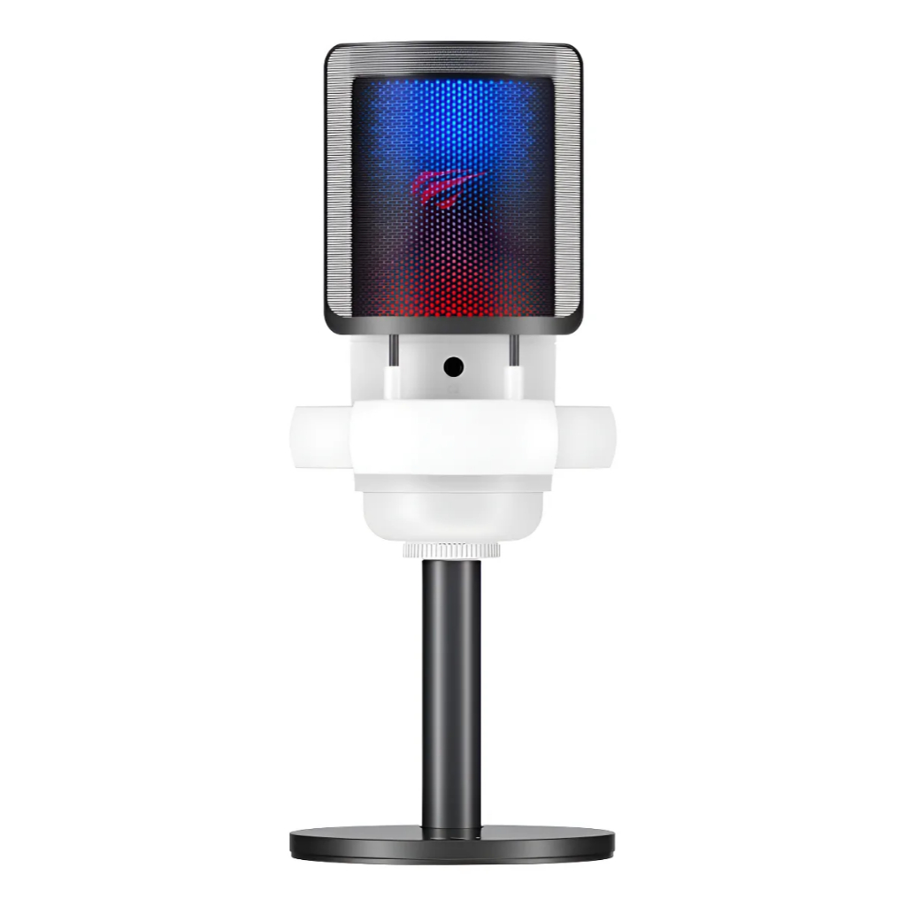 Microfone Stream Havit Rgb Cardioide Gk50 Preto/branco