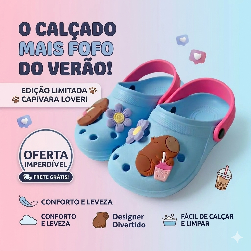 Sandália Infantil Capivara Babuch Papete Menina Leve Confortável Antiderrapante em Oferta na Shopee